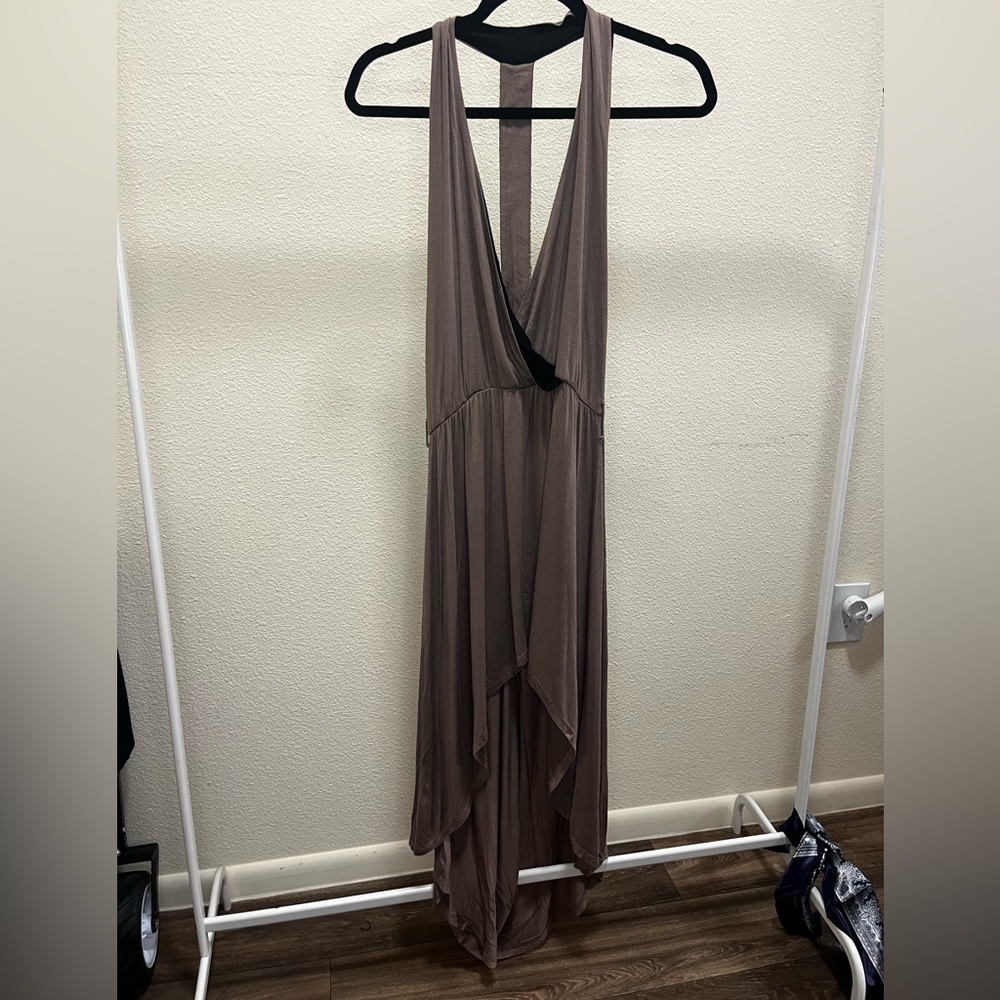 Light Brown Medium High Low Dress